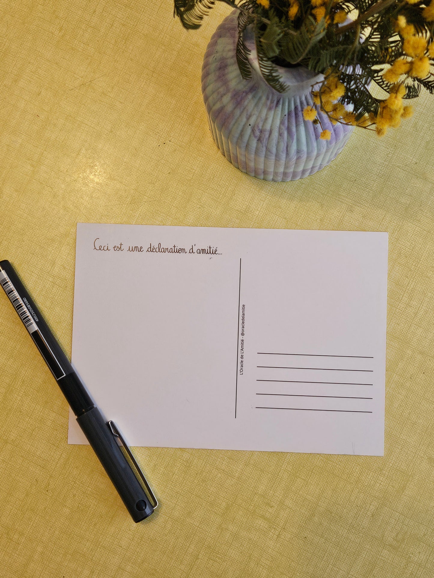 La carte postale de "Déclaration d'amitié"